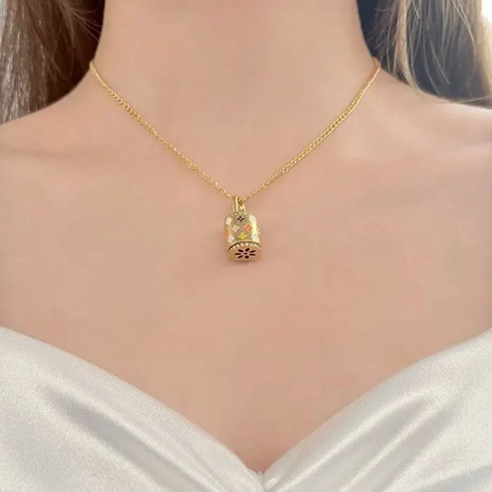 Elegant Gold Necklace with Colorful Pendant - Picture 4 of 11